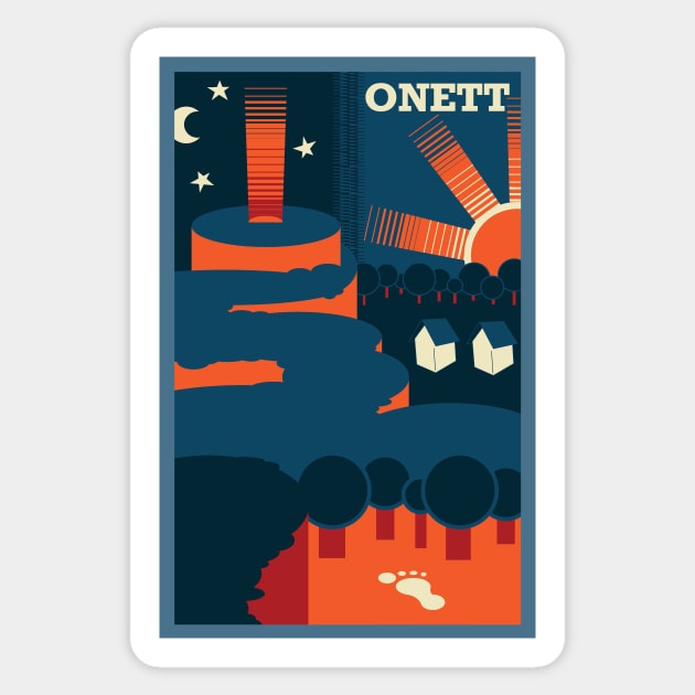 Onett Poster, Earthbound Sticker by nickfolz